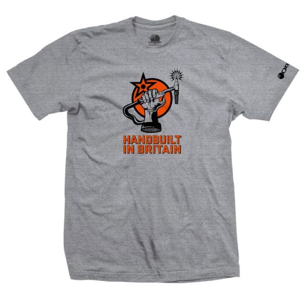 T-Shirt Orange Bikes Handbuilt in Britain  S/M|L/XL