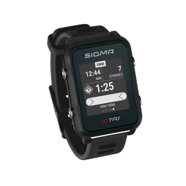 Montre Gps Cardio Sigma Id.tri Noir 20 Fonctions Avec Ceinture Cardiaque Et Capteur Cadence Vitesse - Ideal Pour Le Triathlon