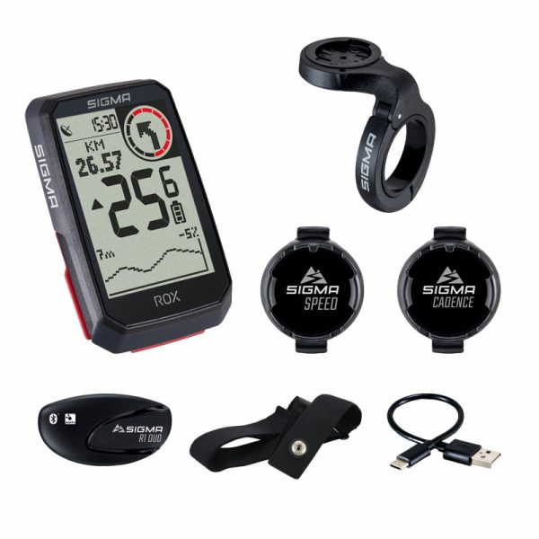 Compteur Sigma Rox4.0 Gps Noir Altimetre (Pack Complet Avec Gps