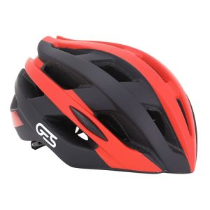 Casque Velo Adulte Ges Icon-12 Route-Gravel Noir-Rouge In-Mold Taille 58-62 Fit-System (Vendu En Boite) - 21 Aerations (Offre Speciale)