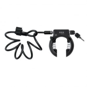 Antivol Velo Fer à Cheval Axa Solid Noir avec Cable Plug Diam 10mm 1.50m - Securite Niveau 11/15