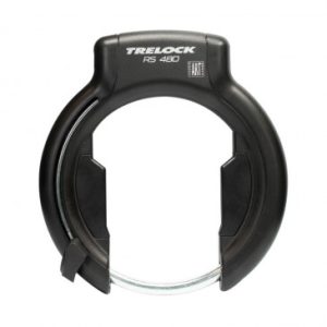 Antivol Velo Fer à Cheval Trelock Rs480 Noir avec Fixation (Fixation Sur Cadre Largeur de 89mm à 112mm) Ecart Pneu 75mm