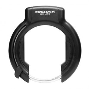 Antivol Velo Fer à Cheval Trelock Rs481 Noir avec Fixation (Fixation Sur Cadre Largeur de 106mm à 112mm) Ecart Pneu 92mm (Cle Amovible)