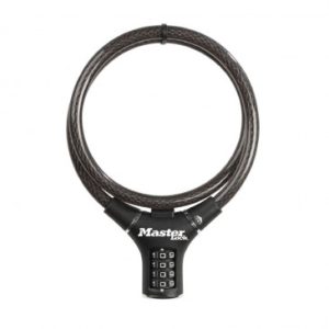 Antivol Velo / Trottinette Cable à Combinaison Masterlock Diam 12 Mm L 90 Cm Noir - Niveau Securite 7