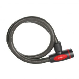 Antivol Velo / Trottinette Cable Articule à Cle Masterlock Diam 18mm L 1m Noir Livre avec 4 Cles - Niveau Securite 7