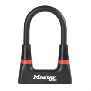 Antivol Velo / Trottinette U Masterlock 80 X 150mm Diam 14mm Noir Livre avec 4 Cles