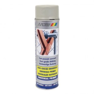 Appret Peinture Motip Primer Industriel Universel Anti-rouille Couleur Sable (Aerosol/bombe 500ml) (07303) Fort Pouvoir Couvrant