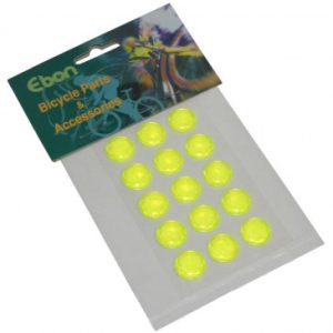 Autocollant/sticker Reflechissant Jaune Fluo Rond Diam 16mm (Kit 15 Pieces)