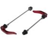 Blocage Rapide de Roue Route Avant + Arriere Gravity Rouge Vtt/route (Pour Patte Large Sur Cadre Carbone) (Kit 2 Pieces)