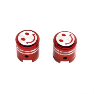 Bouchon de Valve Scoot/cyclo Replay Vs Piston Rouge (Paire)