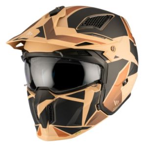 Casque Trial Mt Streetfighter Sv P1r Noir/sable Mat L Simple Ecran Transparent Transformable avec Mentonniere Amovible (Livre avec Un Ecran Supplementaire Dark) (Ece 22.06)