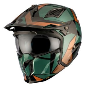 Casque Trial Mt Streetfighter Sv P1r Vert Brillant L Simple Ecran Transparent Transformable avec Mentonniere Amovible (Livre avec Un Ecran Supplementaire Dark) (Ece 22.06)