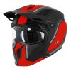 Casque Trial Mt Streetfighter Sv S Twin C5 Noir Mat/rouge L Simple Ecran Transparent Transformable avec Mentonniere Amovible (Livre avec Un Ecran Supplementaire Miroir) (Ece 22.06)