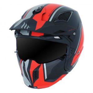 Casque Trial Mt Streetfighter Sv Twin Noir/rouge Mat S Simple Ecran Dark Transformable avec Mentonniere Amovible (Livre avec Un Ecran Supplementaire Miroir)