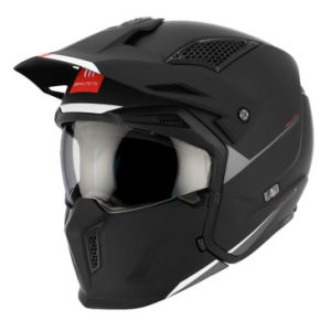 Casque Trial Mt Streetfighter Sv Uni Noir Mat L Simple Ecran Transparent Transformable avec Mentonniere Amovible (Livre avec Un Ecran Supplementaire Miroir) (Ece 22.06)