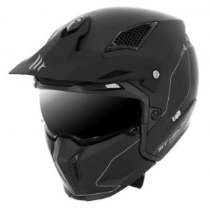 Casque Trial Mt Streetfighter Sv Uni Noir Mat Xs Simple Ecran Dark Transformable avec Mentonniere Amovible (Livre avec Un Ecran Supplementaire Miroir)