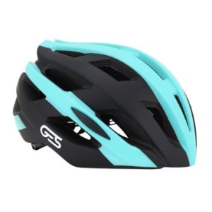 Casque Velo Adulte Ges Icon-12 Route Noir/vert Celeste In-mold Taille 54-58 Fit-system (Vendu En Boite) - 21 Aerations