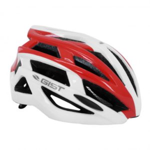 Casque Velo Adulte Gist E-bike Planet Blanc/rouge In-mold Taille 52-58 Reglage Molette 212grs