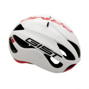 Casque Velo Adulte Gist Route Primo Blanc/rouge Full In-mold Taille 52-57 Reglage Molette 250grs