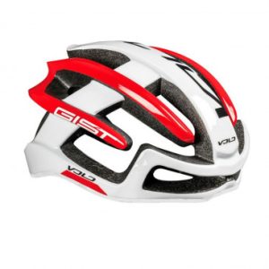 Casque Velo Adulte Gist Route Volo Blanc/rouge Brillant Full In-mold Taille 56-62 Reglage Molette 210grs