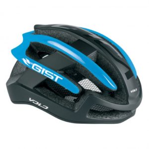 Casque Velo Adulte Gist Route Volo Noir Mat/bleu Sky Full In-mold Taille 52-56 Reglage Molette 210grs