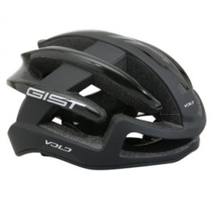 Casque Velo Adulte Gist Route Volo Noir Mat/noir Brillant Full In-mold Taille 52-56 Reglage Molette 210grs