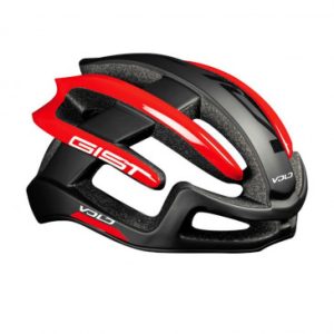 Casque Velo Adulte Gist Route Volo Noir Mat/rouge Brillant Full In-mold Taille 52-56 Reglage Molette 210grs