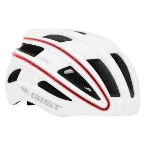 Casque Velo Adulte Gist Urbain Luxo Blanc In-mold avec Eclairage USB 360° Taille 52-58 Reglage Molette