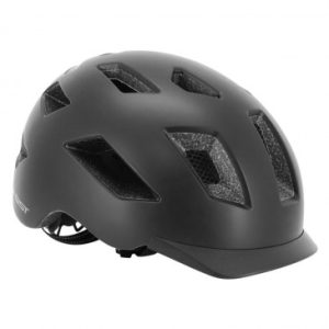 Casque Velo Adulte Gist Urbain Smart Noir In-mold avec Eclairage Arriere Taille 52-58 Reglage Molette - Lumiere Visible à 200m