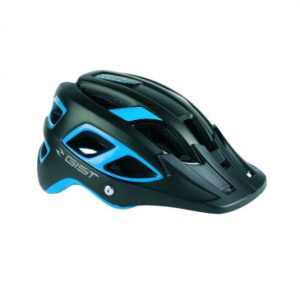 Casque Velo Adulte Gist VTT Bullet Noir/bleu in-mold Taille 54-59 avec Visiere et Fit-system (Vendu en Boite)