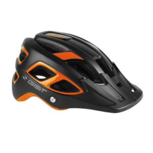 Casque Velo Adulte Gist VTT Bullet Noir/orange In-mold Taille 54-59 avec Visiere et Fit-system (Vendu En Boite)