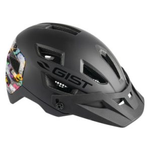 Casque Velo Adulte Gist VTT Kop Noir Arriere Deco Covering Monstres In-mold Taille 53-59 avec Visiere Reglable En 3 Positions et Fit-system (Vendu En Boite)