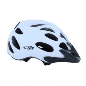 Casque Velo Adulte Gravity City V2 Blanc Mat avec Visiere et Lock Taille 55-58 + Eclairage Led Incorpore (Vendu en Boite)