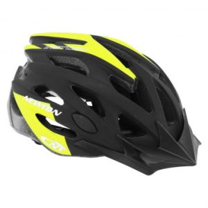 Casque Velo Adulte Gravity Route / VTT Victory Noir/jaune Taille 55-58 avec Visiere et Lock (Vendu En Boite)