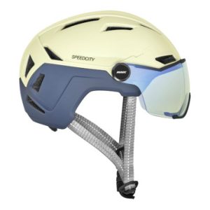 Casque Velo Adulte Mavic Speedcity Creme/bleu Visiere Integree Taille 51-56 Reglage Molette 370grs - Homologue -