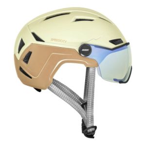 Casque Velo Adulte Mavic Speedcity Creme/marron Visiere Integree Taille 51-56 Reglage Molette 370grs - Homologue -