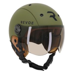 Casque Velo Adulte Revoe Premium Urbain/city Kaki Mat Taille 55-56 Visiere Reglable