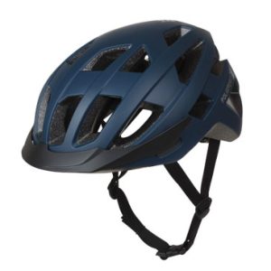 Casque Velo City Adulte Polisport City-move In-mold Bleu Fonce Mat avec Visiere Noir Taille 54-58 System Quick Lock