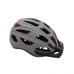 Casque Velo City Adulte Polisport Citygo Gris Mat Taille 52-59 System Quick Lock avec Lumiere Integree