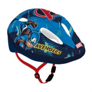 Casque Velo Enfant Disney V2 Avengers Bleu avec Molette Reglage Taille 52-56 (Vendu Sur Carte)