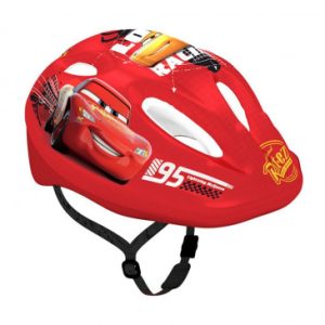 Casque Velo Enfant Disney V2 Cars Rouge avec Molette Reglage Taille 52-56 (Vendu Sur Carte)