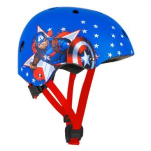 Casque Velo Enfant Disney V3 Captain America avec Molette Reglage Taille 54-58 (Vendu Sur Carte)