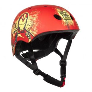 Casque Velo Enfant Disney V3 Marvel Iron Man Rouge avec Molette Reglage Taille 54-58 (Vendu Sur Carte)