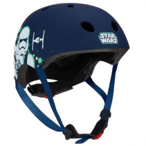 Casque Velo Enfant Disney V3 Star Wars Bleu Fonce Mat avec Molette Reglage Taille 54-58 (Vendu Sur Carte)