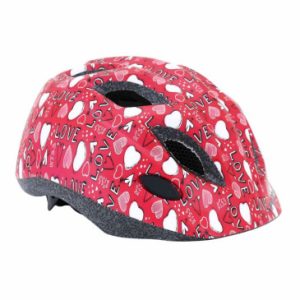 Casque Velo Enfant Polisport Junior Love Rose Taille 52-56cm avec Molette et Eclairage Led (Vendu Sur Carte)