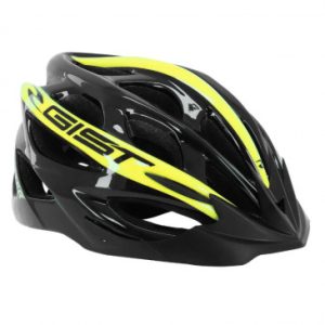 Casque Velo Junior Gist Route / VTT Faster Noir/jaune Fluo In-mold Taille 47-52 Reglage Molette 240 G