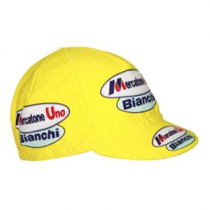 Casquette Velo Equipe Vintage Mercatone Jaune