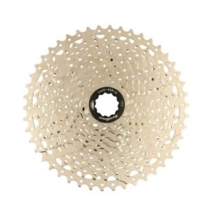 Cassette 11v. Sunrace Ms8 11-46 VTT pour Shimano Metallic Argent (Livre En Boite) (11-13-15-18-21-24-28-32-36-40-46) (2 Blocs + Pignons)