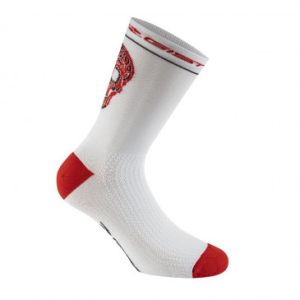 Chaussettes/socquettes Ete Gist Crane Blanc-rouge 36/39 - Hauteur 18cm (Paire) -5860