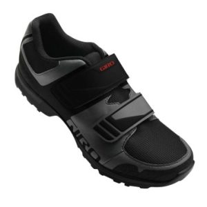 Chaussure Gravel / VTT Giro Berm K257 Noir/gris Fonce T40 Fixation Double Velcro Compatible Spd (Paire)